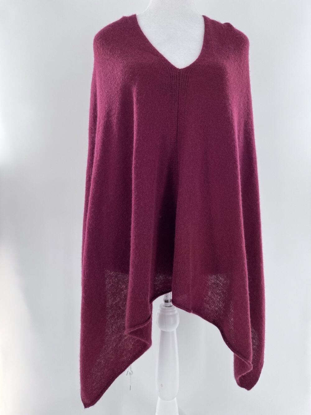 Hannah Rose 100% Cashmere Shawl Poncho Sweater Topper One Size Purple Pink